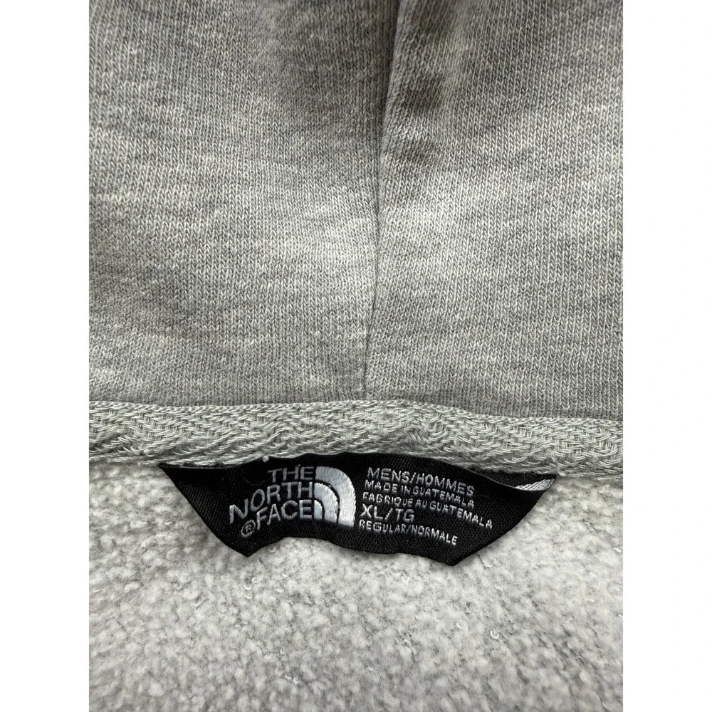 The North Face Mens XL Gray Full Zip Graphic Sleeve Logo Hoodie Sweatshirt Layer